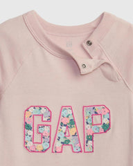 GAP PINK GAP LOGO COTTON SLEEPSUIT