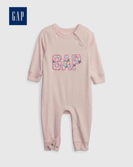 GAP PINK GAP LOGO COTTON SLEEPSUIT