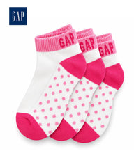 GAP PINK & WHITE POLKA DOT ANKLE SOCKS - 3 PACK