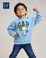 GAP SKY BLUE PEANUTS SNOOPY FOOTBALL FLEECE SWEATSHIRT