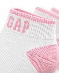 GAP WHITE & PINK ANKLE SOCKS - 3 PACK