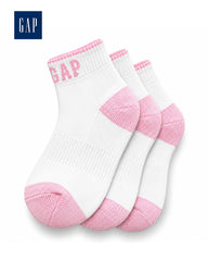 GAP WHITE & PINK ANKLE SOCKS - 3 PACK