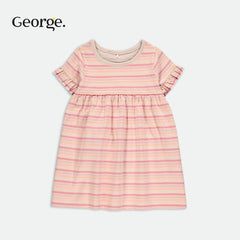 GEORGE PINK STRIPED PRINTED DRESS