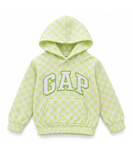GIRLS LIME GREEN CHECKETED HOODIE & JOGGER SET