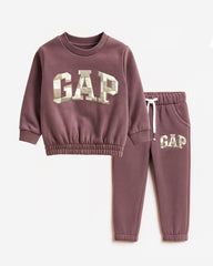 BOYS MAUVE FLEECE SWEATSHIRT & JOGGER SET