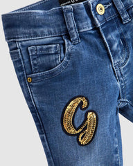 GUESS BLUE DENIM GIRLS SERUINED JEANS
