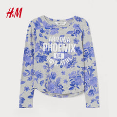 H&M ARIZONA BLUE FLORAL PRINTED TOP