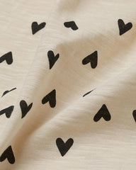 H&M BEIGE HEARTS PRINTED DRESS