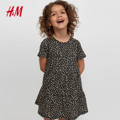 H&M BLACK LEOPARD PRINTED COTTON DRESS