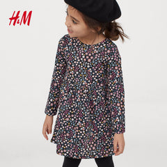 H&M PURPLE FLORAL COTTON JERSEY DRESS