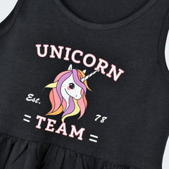 H&M BLACK TEAM UNICORN DRESS