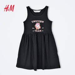 H&M BLACK TEAM UNICORN DRESS