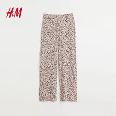 H&M BROWN SMALL FLOWERS LOOSE FIT JERSEY LEGGING