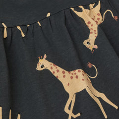 H&M DARK GREY GIARAFES PRINTED DRESS