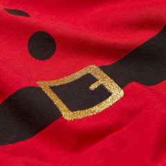 H&M GLITTERY BUCKLE RED COTTON JERSEY DRESS