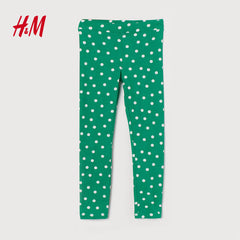 H&M GREEN DOTTED LEGGINGS