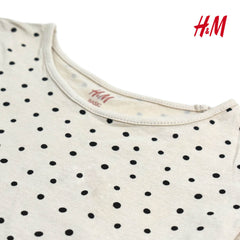 H&M LIGHT BEIGE DOTTED T-SHIRT