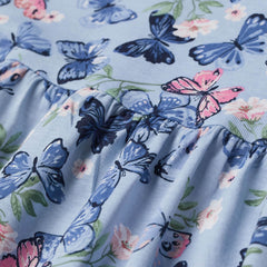 H&M LIGHT BLUE BUTTERFLIES PATTERNED JERSEY DRESS