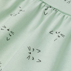H&M LIGHT GREEN CATS WHISKERS PRINTED DRESS