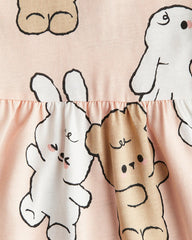H&M LIGHT PEACH TEDDY BEAR DRESS