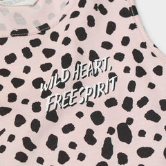 H&M LIGHT PINK LEOPARD PRINTED JERSEY DRESS
