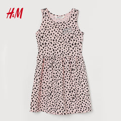 H&M LIGHT PINK LEOPARD PRINTED JERSEY DRESS