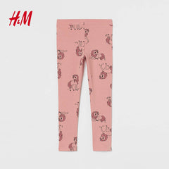 H&M LIGHT PINK UNICORNS PRINTED LEGGINGS