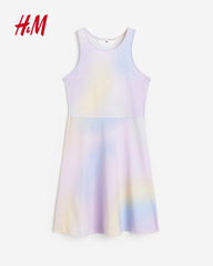 H&M LIGHT PURPLE PATTERNED JERSEY DRESS