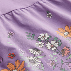 H&M LIGHT PURPLE SLEEVELESS FLORAL PRINTED DRESS