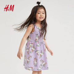 H&M LIGHT PURPLE UNICORN SLEEVELESS DRESS