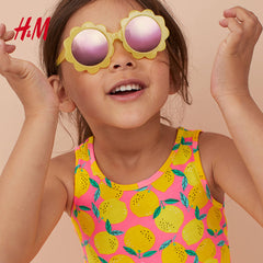 H&M Light Pink Lemons Patterned Dress