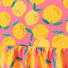 H&M Light Pink Lemons Patterned Dress