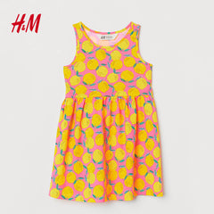 H&M Light Pink Lemons Patterned Dress