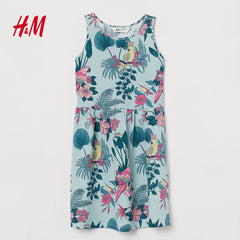 H&M LIGHT TURQUOISE RAINFOREST DRESS