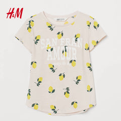 H&M GIRLS LIMES PRINTED T-SHIRT