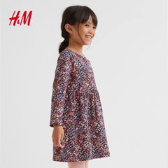 H&M NAVY BLUE FLORAL PRINTED DRESS