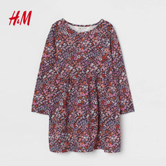 H&M NAVY BLUE FLORAL PRINTED DRESS