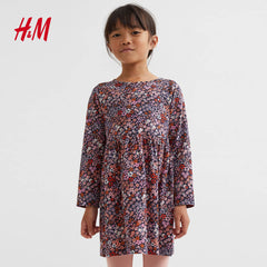 H&M NAVY BLUE FLORAL PRINTED DRESS