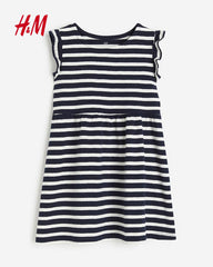 H&M NAVY STRIPED JERSEY DRESS