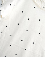 H&M OFF WHITE DOTTED SLEEVELESS TOP