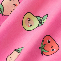 H&M PINK FRUITS PATTERENED JERSEY DRESS