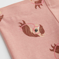 H&M POWDER PINK HORSES PRINTED LEGGING