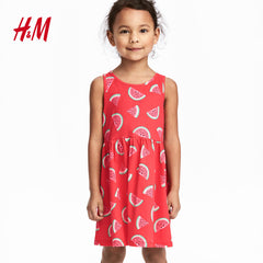 H&M WATERMELON PATTERENED JESRSEY DRESS