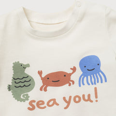H&M OFF WHITE SEA YOU PRINTED T-SHIRT