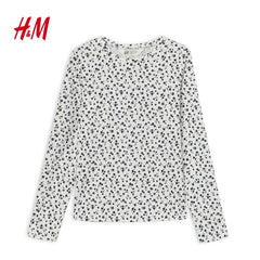 HM WHITE FLORAL PRINTED T-SHIRT