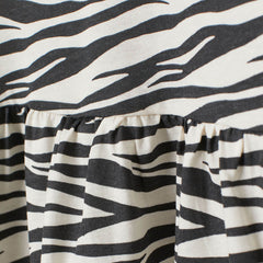 H&M White Zebra Printed Patterned Jersey Dress