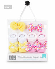 HUDSON BABY 4 PCS HEADBAND AND SOCKS GIFT SET 012