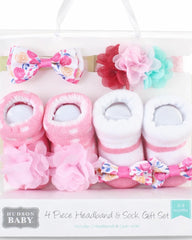 HUDSON BABY 4 PCS HEADBAND AND SOCKS GIFT SET 013
