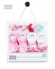 HUDSON BABY 4 PCS HEADBAND AND SOCKS GIFT SET 013