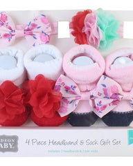HUDSON BABY 4 PCS HEADBAND AND SOCKS GIFT SET 015